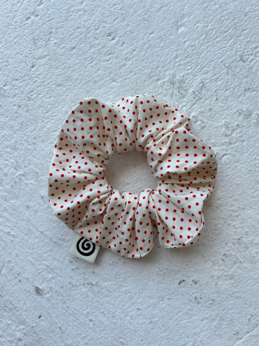 Red White Polka Dot Scrunchie Large