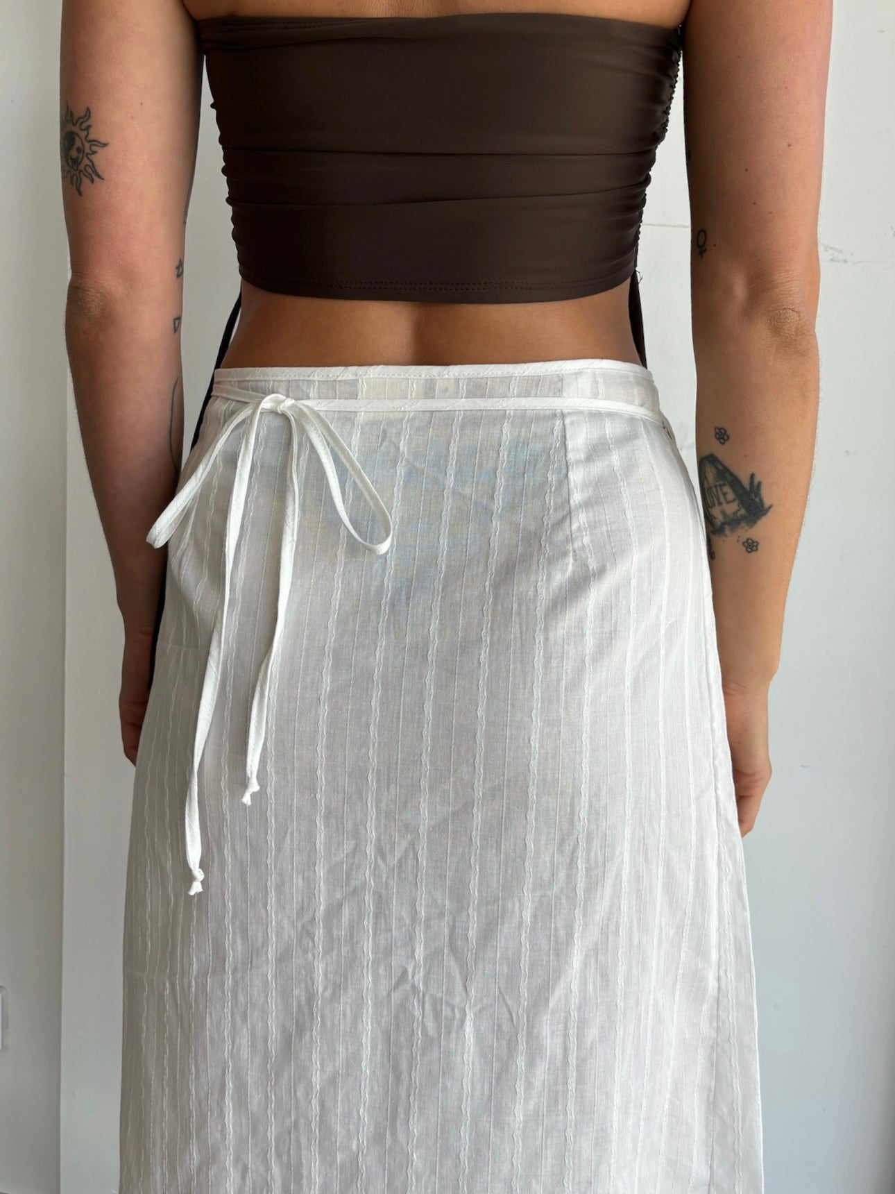 Midi Wrap Skirt in White