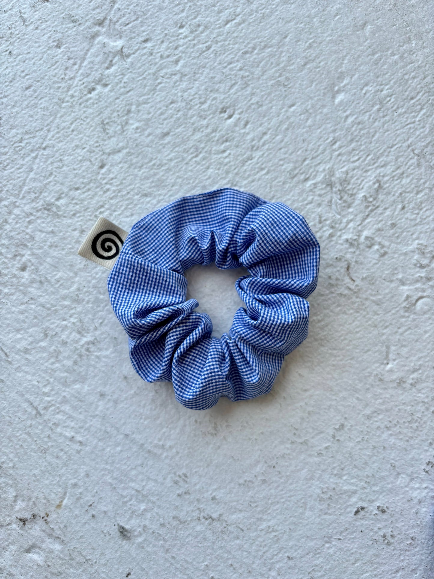 Blue Gingham Scrunchie Small